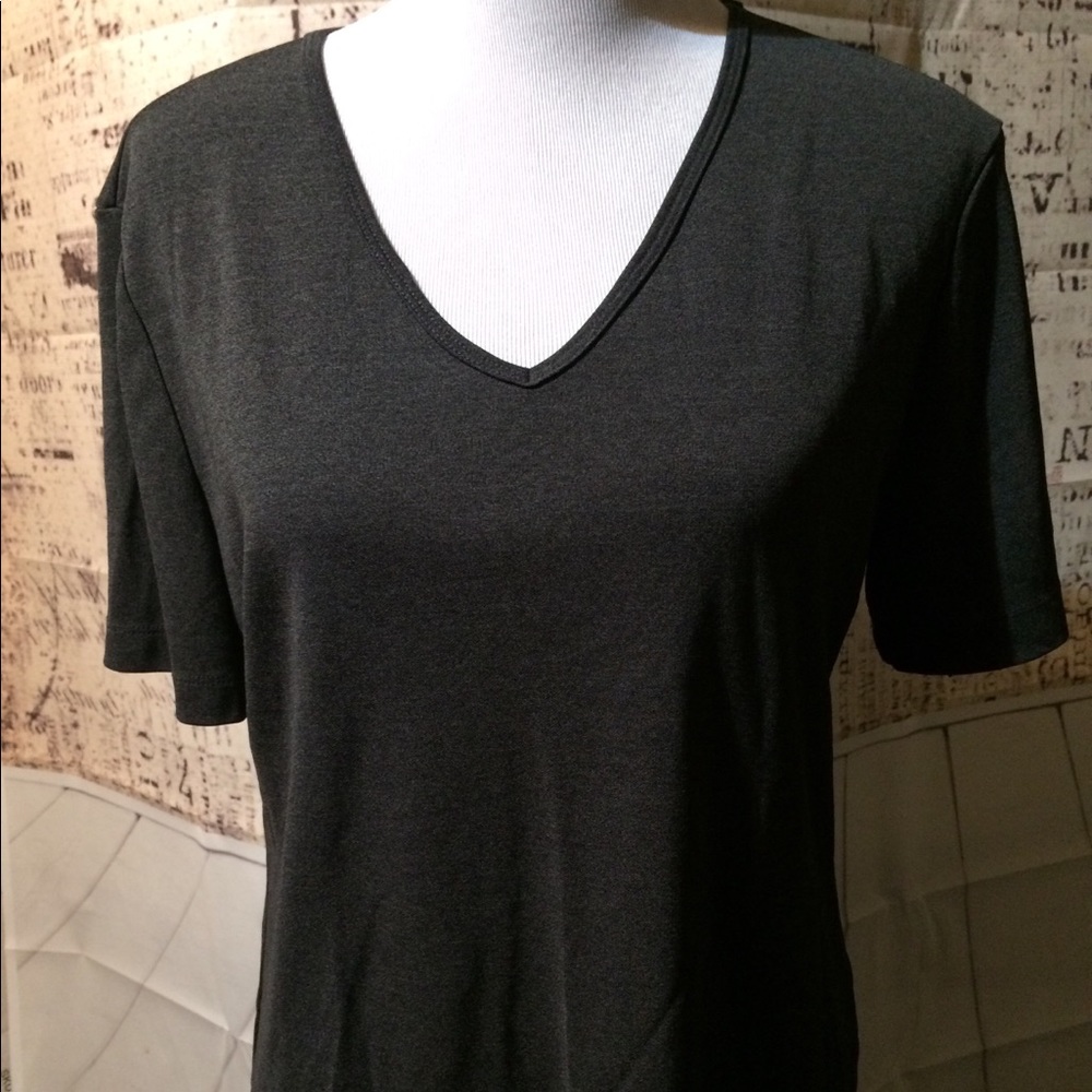 Maxime L Dark Grey Short Sleeve Blouse